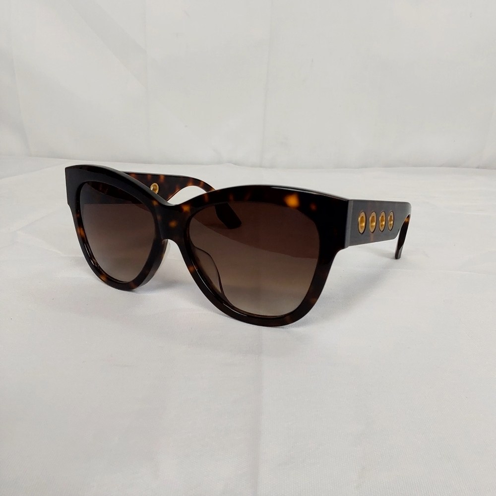 MCQ Alexander McQueen Cat Eye Sunglasses MQ0021SA 003 Tortoise Grommet Accents - Picture 7 of 12